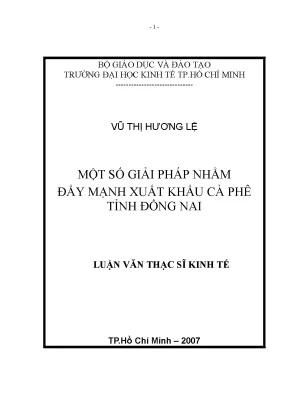 Luận văn một số giải pháp nhằm đẩy mạnh xuất khẩu cà phê tỉnh đồng nai