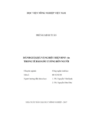 Đánh giá khả năng biểu hiện hnf 4α trong tế bào gốc cuống rốn người