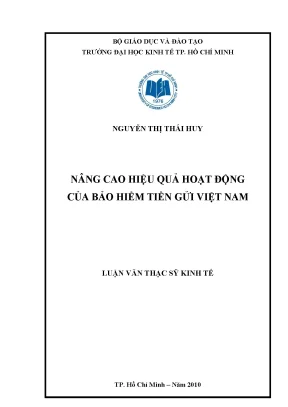 Luận văn nâng cao hiệu quả hoạt động của bảo hiểm tiền gửi việt nam