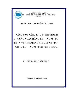 Luận văn nâng cao năng lực cạnh tranh của các ngân hàng thương mại cổ phần việt nam sau khi gia nhập tổ chức thương mại thế giới wto