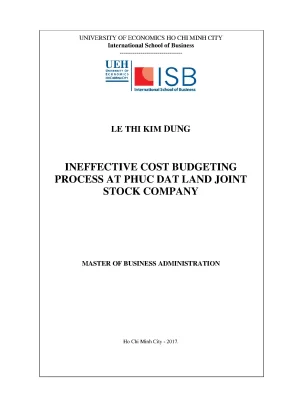 Luận văn ineffective cost budgeting process at phuc dat land joint stock company