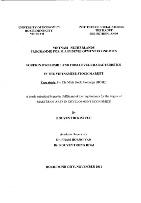 Luận văn foreign ownership and firm level chacracteristics in the vietnamese stock market