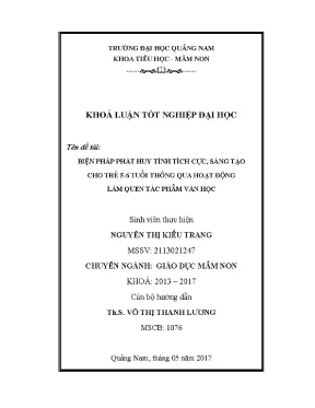 1441 biện pháp phát huy tính tích cực sáng tạo cho trẻ 5 6 tuổi thông qua hoạt động làm quen với tác phẩm văn học nguyễn thị kiều trang luận văn đh quảng n