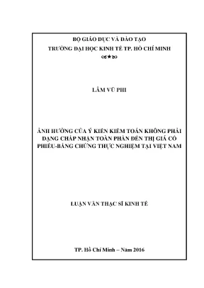 Luận văn ảnh hưởng của ý kiến kiểm toán không phải dạng chấp nhận toàn phần đến thị giá cổ phiếu bằng chứng thực nghiệm tại việt nam
