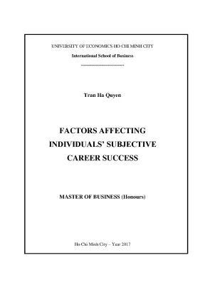 Luận văn factors affecting individuals subjective career success