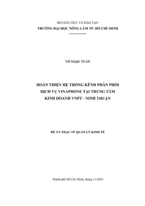 Luận văn thạc sĩ quản lý kinh tế hoàn thiện hệ thống kênh phân phối dịch vụ vinaphone tại trung tâm kinh doanh vnpt ninh thuận