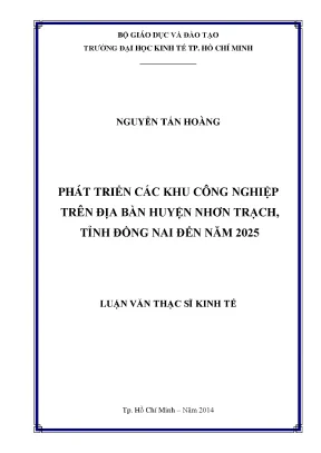 Luận văn phát triển các khu công nghiệp trên địa bàn huyện nhơn trạch tỉnh đồng nai đến năm 2025