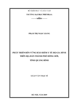 Phát triển bền vững bảo hiểm y tế hộ gia đình trên địa bàn thành phố đồng hới tỉnh quảng bình