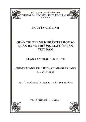 Luận văn quản trị thanh khoản tại một số ngân hàng thương mại cổ phần việt nam