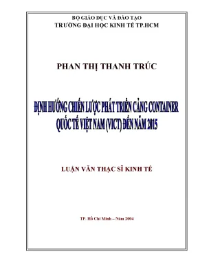 Luận văn định hướng chiến lược phát triển cảng container quốc tế việt nam vict đến năm 2015