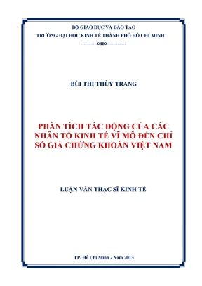 Luận văn phân tích tác động của các nhân tố kinh tế vĩ mô đến chỉ số giá chứng khoán việt nam