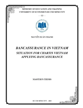 Luận văn bancassurance in vietnam situation for chartis vietnam applying bancassurance