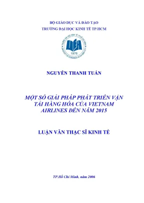 Luận văn một số giải pháp phát triển vận tải hàng hóa của vietnam airlines đến năm 2015