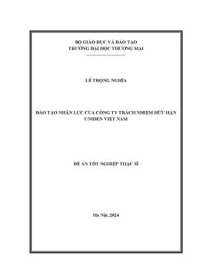 Luận văn đào tạo nhân lực của công ty trách nhiệm hữu hạn uniden việt nam