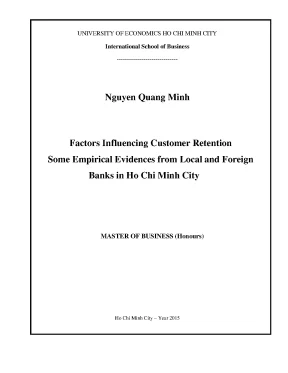 Luận văn factors influencing customer retention some emprical evidences from local and foreign banks in ho chi minh city