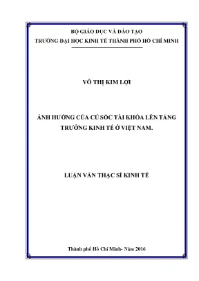Luận văn ảnh hưởng của cú sốc tài khóa lên tăng trưởng kinh tế ở việt nam
