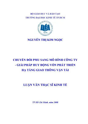 Luận văn chuyển đổi pmu sang mô hình công ty giải pháp huy động vốn phát triển hạ tầng giao thông vận tải