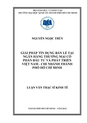 Luận văn giải pháp tín dụng bán lẻ tại ngân hàng thương mại cổ phần đầu tư và phát triển việt nam chi nhánh thành phố hồ chí minh