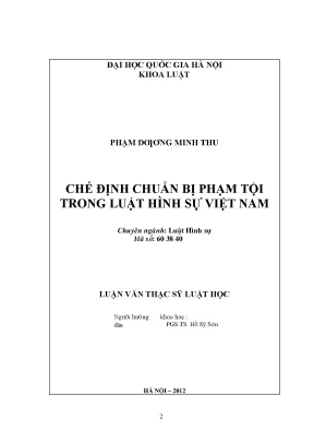 Chế định chuẩn bị phạm tội trong luật hình sự việt nam