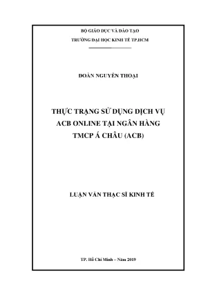 Luận văn thực trạng sử dụng dịch vụ acb online tại ngân hàng tmcp á châu acb