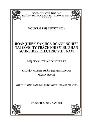 Luận văn hoàn thiện văn hóa doanh nghiệp tại công ty trách nhiệm hữu hạn schneider electric việt nam