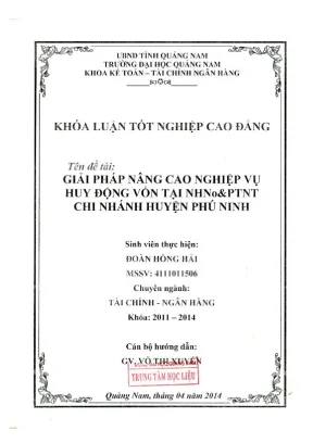 1269 giải pháp nâng cao nghiệp cụ huy động vốn tại nhnnptnt chi nhánh huyện phú ninh đoàn hồng hải luận văn đh quảng nam