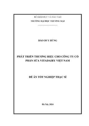 Luận văn phát triển thương hiệu cho công ty cổ phần sữa vitadairy việt nam