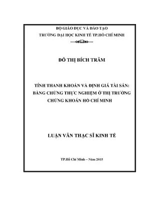 Luận văn tính thanh khoản và định giá tài sản bằng chứng thực nghiệm ở thị trường chứng khoán thành phố hồ chí minh