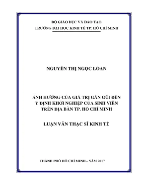 Luận văn ảnh hưởng của giá trị gần gũi đến ý định khởi nghiệp của sinh viên trên địa bàn thành phố hồ chí minh