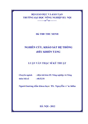 Nghiên cứu khảo sát hệ thống điều khiển tầng