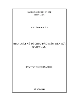 Pháp luật về tổ chức bảo hiểm tiền gửi ở việt nam