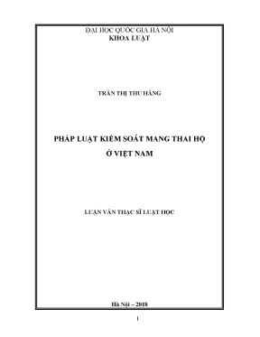 Pháp luật kiểm soát mang thai hộ ở việt nam