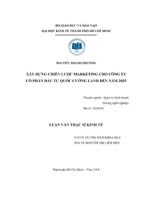 Luận văn xây dựng chiến lược marketing cho công ty cổ phần đầu tư quốc cường land đến năm 2025