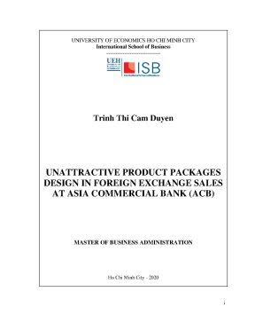 Luận văn unattractive product packages design in foreign exchange sales at asia commercial bank acb