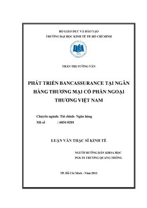 Luận văn phát triển bancassurance tại ngân hàng thương mại cổ phần ngoại thương việt nam