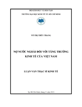 Luận văn nợ nước ngoài đối với tăng trưởng kinh tế của việt nam