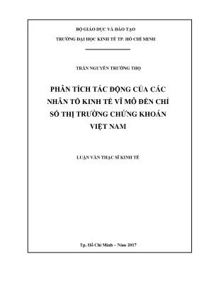 Luận văn phân tích tác động của các nhân tố kinh tế vĩ mô đến chỉ số thị trường chứng khoán việt nam