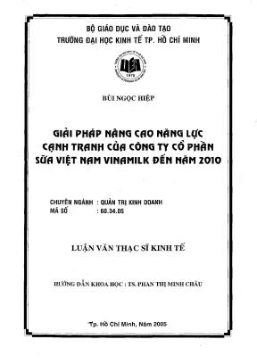 Luận văn giải pháp nâng cao năng lực cạnh tranh của công ty cổ phần hóa việt nam vinamilk đến năm 2010