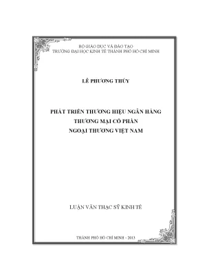 Luận văn phát triển thương hiệu ngân hàng thương mại cổ phần ngoại thương việt nam