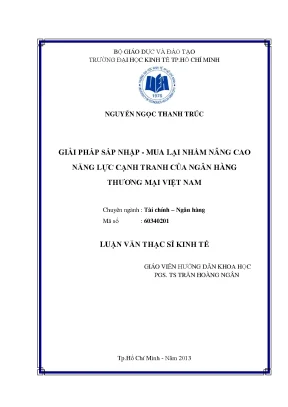 Luận văn giải pháp sát nhập mua lại nhằm nâng cao năng lực cạnh tranh của ngân hàng thương mại việt nam
