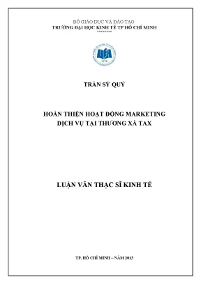Luận văn hoàn thiện hoạt động marketing dịch vụ tại thương xá tax