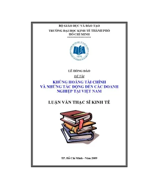 Luận văn khủng hoảng tài chính và những tác động đến các doanh nghiệp tại việt nam luận văn thạc sĩ kinh tế