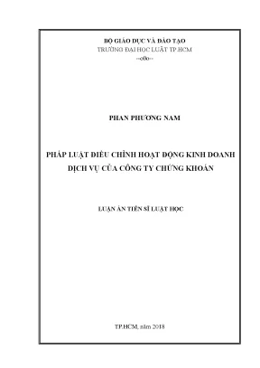 Pháp luật điều chỉnh hoạt động kinh doanh dịch vụ của công ty chứng khoán