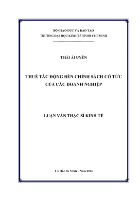 Luận văn thuế tác động đến chính sách cổ tức của các doanh nghiệp