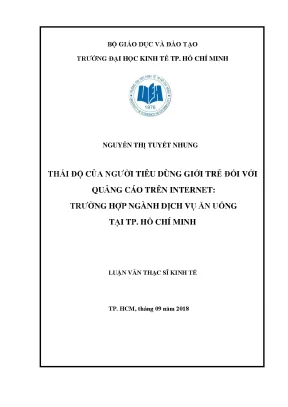 Luận văn thái độ của người tiêu dùng giới trẻ đối với quảng cáo trên internet trường hợp ngành dịch vụ ăn uống tại tp hcm