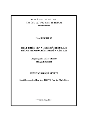 Luận văn phát triển bền vững ngành du lịch thành phố hồ chí minh đến năm 2025