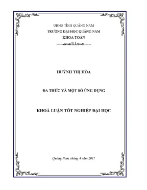 1345 đa thức và một số ứng dụng huỳnh thị hòa luận văn đh quảng nam