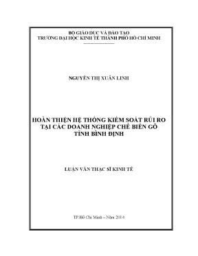 Luận văn hoàn thiện hệ thống kiểm soát rủi ro tại các doanh nghiệp chế biến gỗ tỉnh bình định