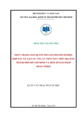 Luận văn thực trạng giải quyết phá sản doanh nghiệp hợp tác xã tại các tòa án nhân dân trên địa bàn thành phố hồ chí minh và một số giải pháp hoàn thiện