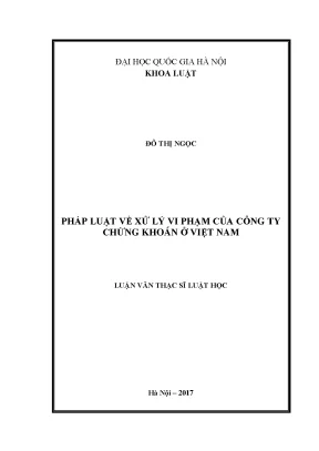 Pháp luật về xử lý vi phạm của công ty chứng khoán ở việt nam